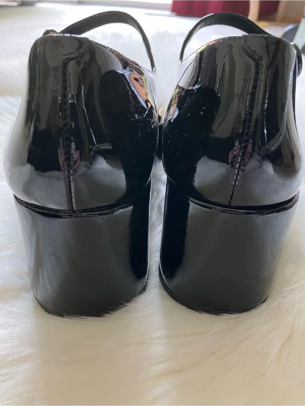 LARROUDE Black Patent Leather Blair Ballet Flatform Platform Mary Janes 10 NEW